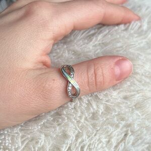 Opal Infinity Ring